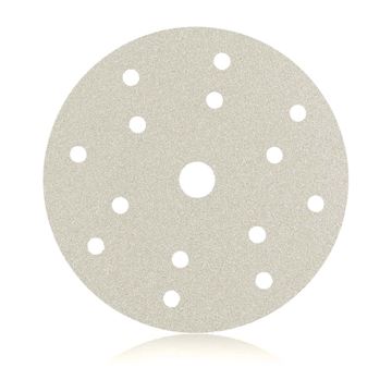 Slibepapir med Velcro - rondel - WHITE 510 VELCRO DISCS - Smirdex - 150 mm - P500 - 15 huller