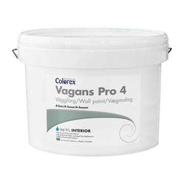 Vægmaling - Colorex - Professionel - glans 4 - helmat - vandbaseret - hvid - 9 l