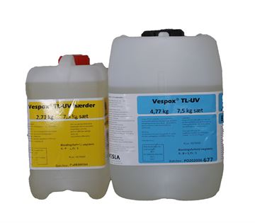 Epoxy Toplak - klar - blank - glas 90 - Vespox TL-UV - 7,5 kg